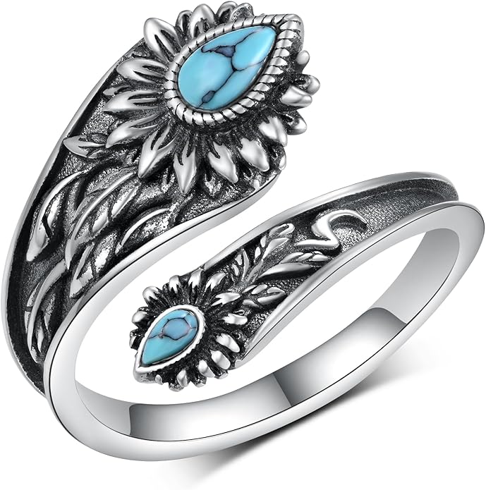 Spoon Rings for Women 925 Sterling Silver Mushroom/Phoenix/Snake/Cardinal/Octopus/Tree of Life/Sunflower/Highland Cow/Dragonfly/Dragon/Horse/Sea Turtle/Frog Rings
