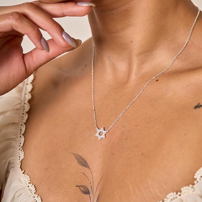 Gold Necklace for Women-14k Gold Plated Infinity Necklace Star Of David Necklace Evil Eye Cross Pendants Heart Dainty Gold Necklace For Women