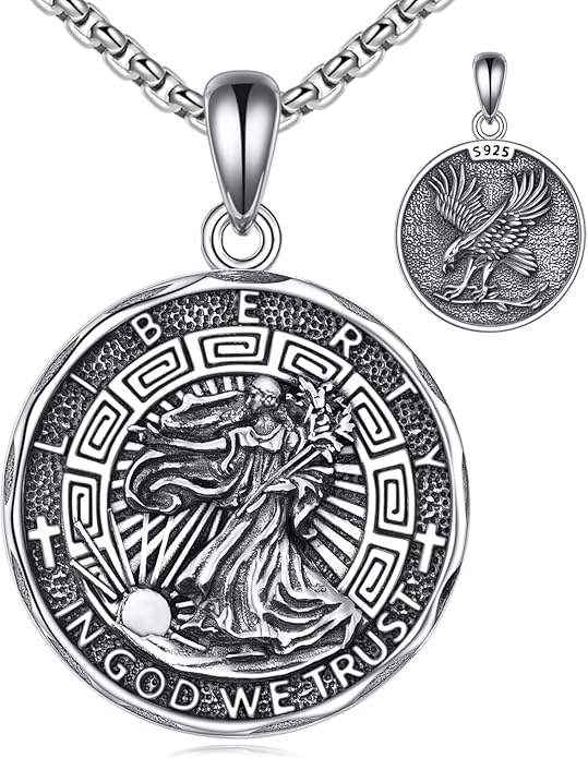 YFN Patron Saint Necklace Sterling Silver Amulet Medal Pendant Religious Protector Jewelry Gifts for Women Men