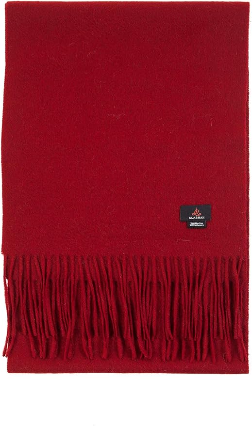 Alashan Cashmere Ultra-Fine Merino Wool and Cashmere Blend Woven Scarf -Luxe fabric-Lightweight- 72" x 12"