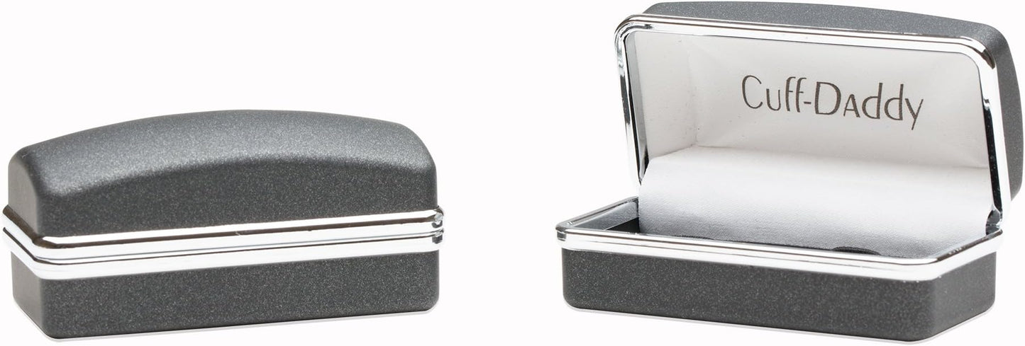 Cuff-Daddy Chic Unisex Men's and Women's Silver Gold-Tone Cufflinks with Presentation Box