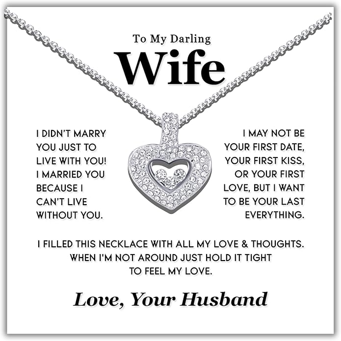 TRYNDI To My Wife Necklace from Husband - Soulmate, Girlfriend, Fiance Gift for Anniversary, Birthday, Christmas, Valentine's Day, Mother's Day - Romantic Wife Christmas Gift ideas