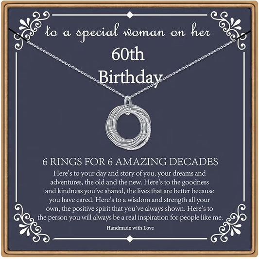 IEFLIFE Birthday Gifts for Women, Sterling Silver Necklaces, 40th 50th 60th 70th 80th 90th Birthday Necklace, 40 50 60 70 80 90 Years Old Birthday Gifts, 4 5 6 7 8 9 Decade Birthday Jewelry for Women