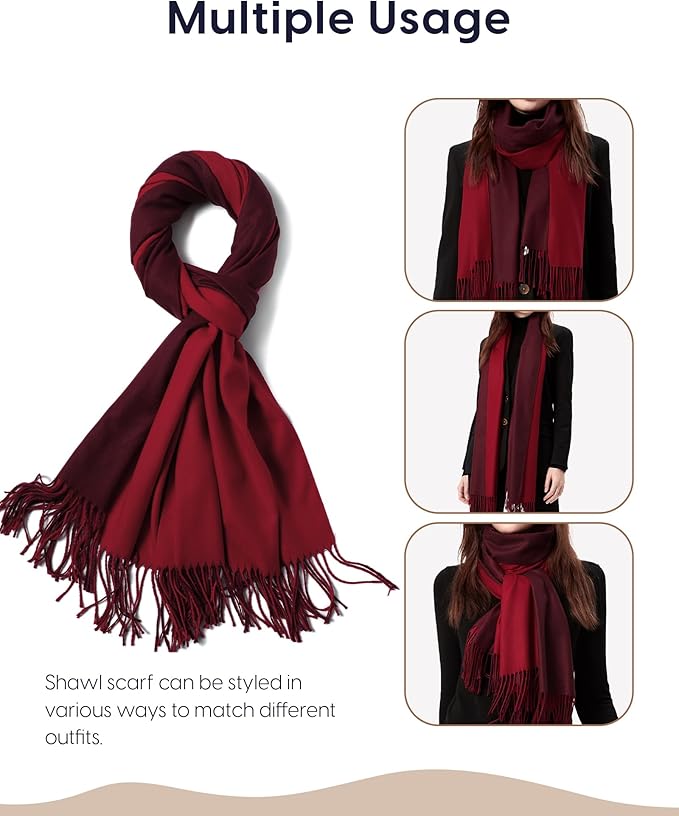 maamgic Women's Winter Scarf Soft Warm Scarf for Women Cozy Shawl Wraps for Women Lightweight Pashmina Style Wrap
