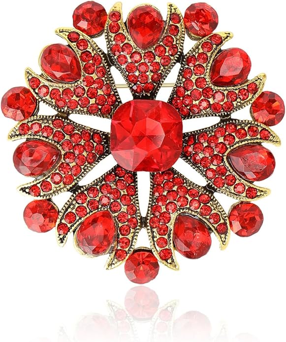 Vintage Rhinestone Flower Brooch for Women Dainty Crystal Flower Brooch Pin Stylish Crystal Brooch Elegant Clothing Hat Bag Accessories