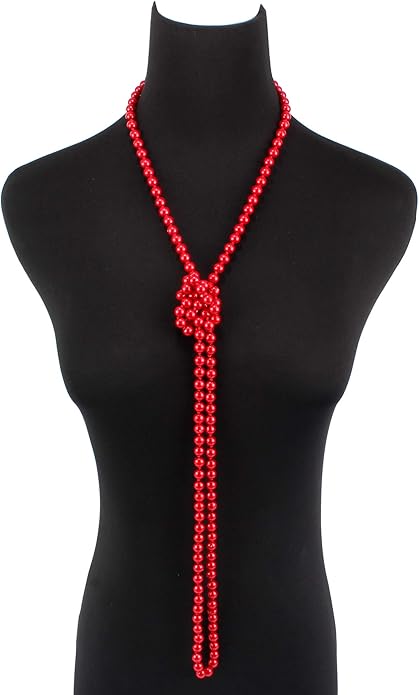 Fashion Faux Pearls Pendants 1920s Beads Cluster Long Pearl Necklace for Costume Party Jewelry 55"