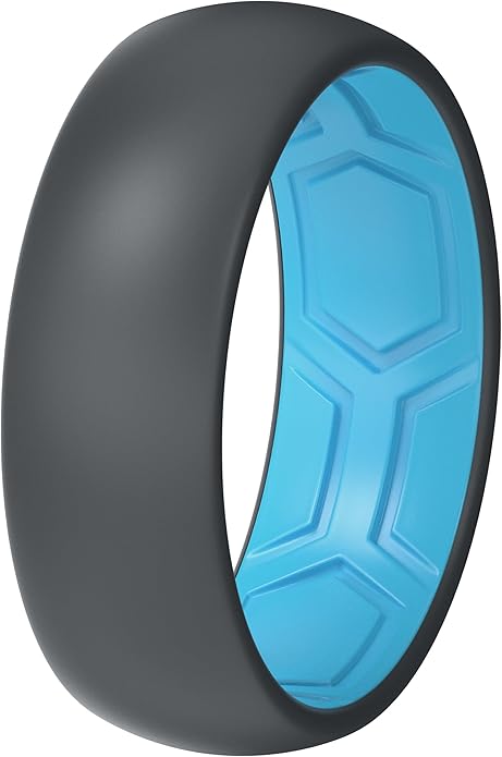 ThunderFit Silicone Rings for Him and Her, Rubber Wedding Engagement Bands Unisex, 1.8mm Thick in 4mm & 8mm Widths