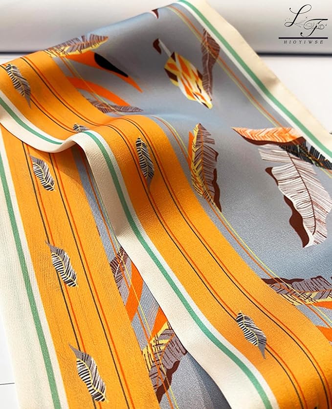 Hioyiwse Head Scarf Hair Neck Scarves For Women Purse Bag Scarfs For Handbags Silky Long Thin Satin Headscarf Fashion