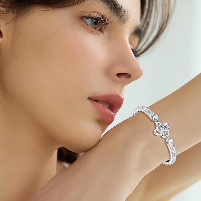 Celestiluck Crystal Jewelry Sets For Women 18K White Gold Plated Bracelet Necklace and Earrings Sets for Wife Girlfriend or Mothers Idea Gift for Special Women in Life