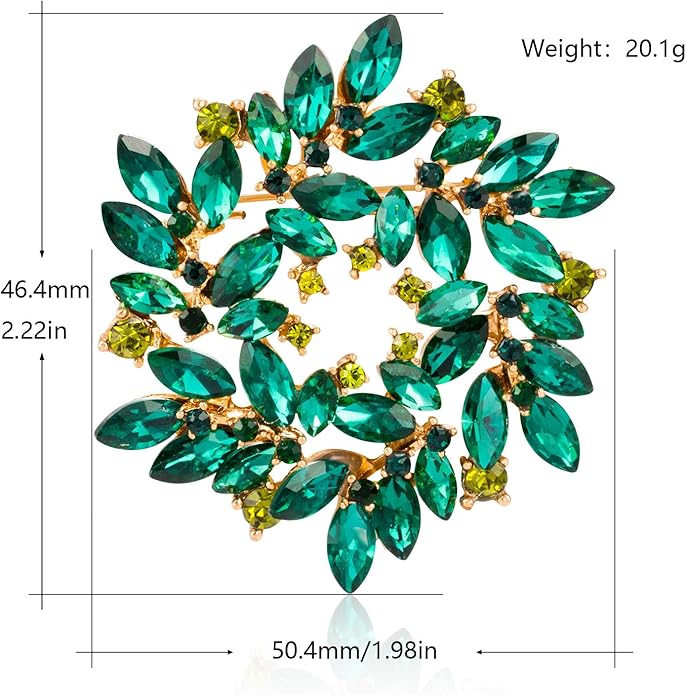 LAXPICOL Fashion Sparkly Austrian Crystal Flower Brooch Pin for Women Elegant Wedding Bridal Broach Pin 2"*2"
