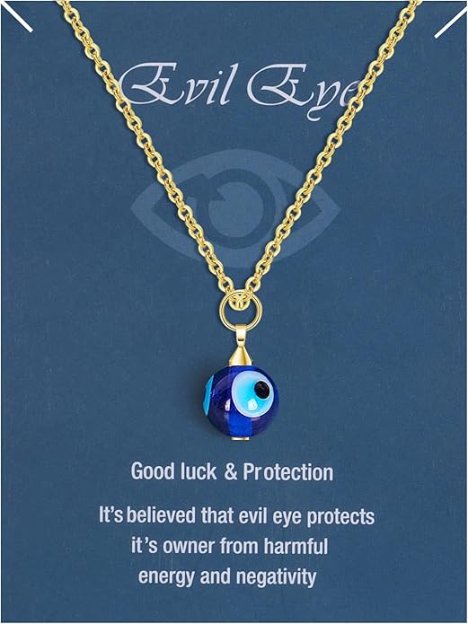 VIBILIA Evil Eye Necklace Sun Pendant Turkish Blue Eye Protection Lucky Necklaces Jewelry Gifts for Men Women (Sun) - Silver