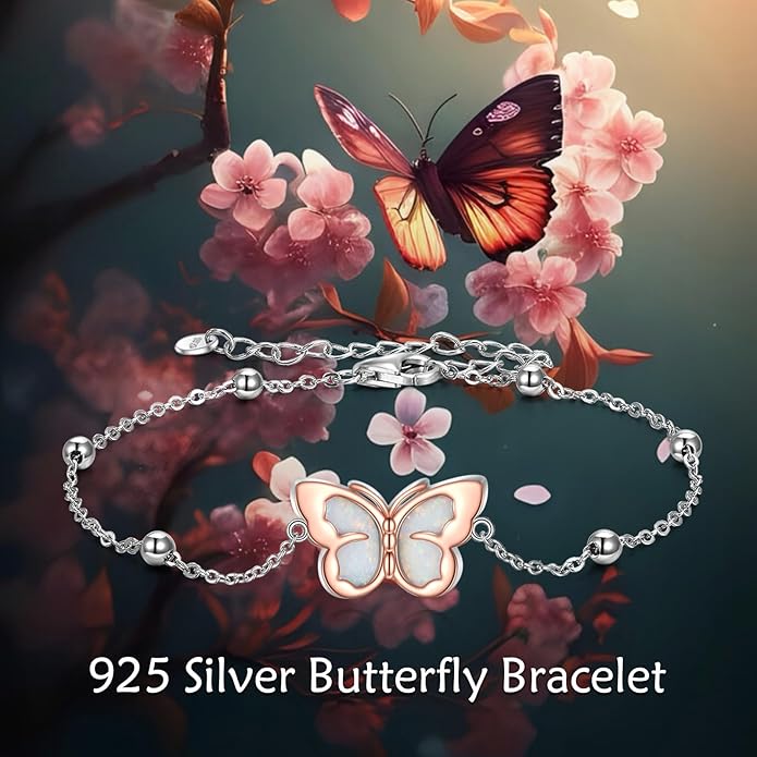 YFN Anklets Bracelet for Women Sterling Silver Butterfly Heart Tree Hummingbird Cardinal Anklet Charm Chain Bracelet Beach Foot Jewelry for Women