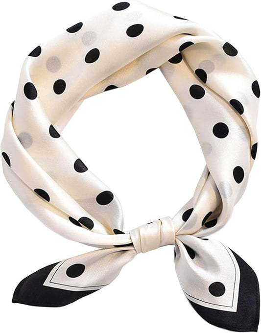 kcctoo 27.5" Mulberry Silk Feeling Head Scarf Women's Fashion Square Neck Satin Scarfs for Bag Hair Scarves Gift