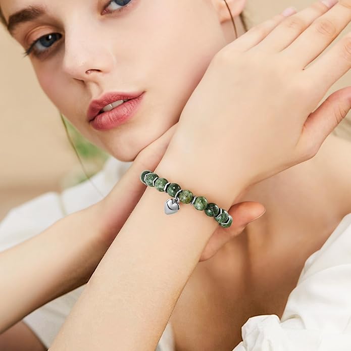 VIBILIA Cross Beaded Bracelets for Women, Inspirational Natural Heart Religious Bracelets for Women, Birthday Christian Gifts for Women on Thanksgiving Christmas Gifts