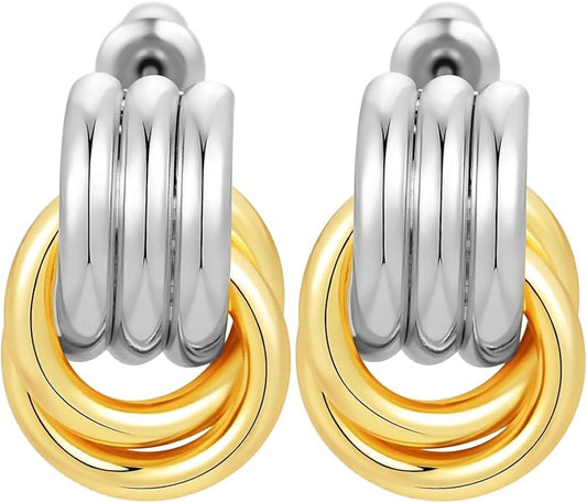 Trendy 14K Gold Plated Knot Earrings are Thick and Charming Pendant Earrings for Women They are Lightweight Hypoallergenic Fashion Accessories Jewelry Gifts for Women