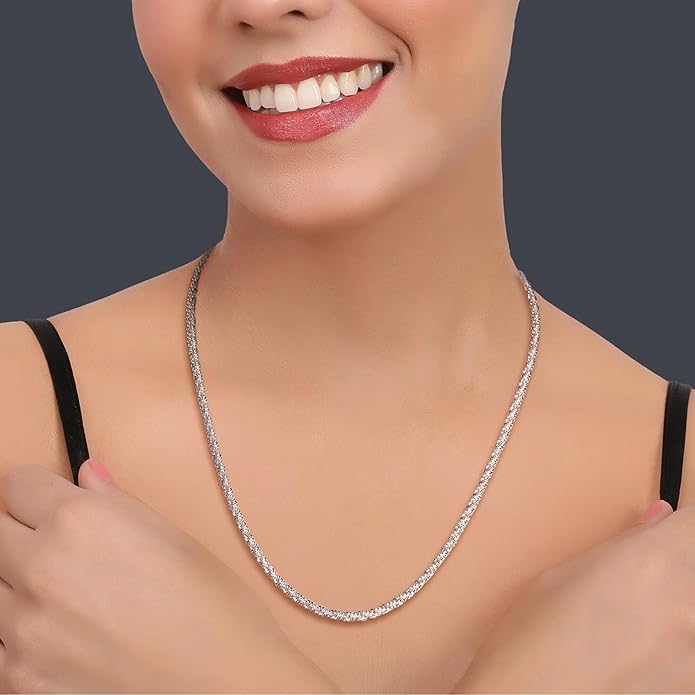 925 Sterling Silver Singapore Chain Lobster Clasp Paperclip Necklace for Women Sparkling Chain 2mm2.5mm3mm4mm5mm Gifts for Her