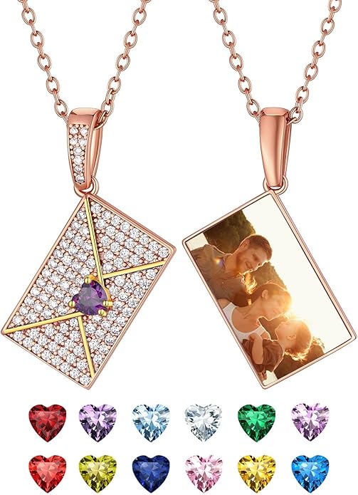 Supcare Locket Necklace That Holds Pictures-Engraved Photo Pendant Custom Jewellery Gifts for Men Women (with Jewellery Gift Box)