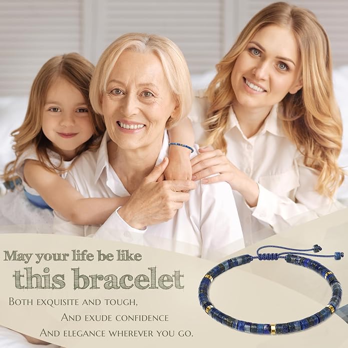 30th 40th 50th 60th 70th 80th Birthday Gifts for Women, Natural Stone Bracelet Birthday Gifts for Mom Daughter Grandma Sister Friends Coworker