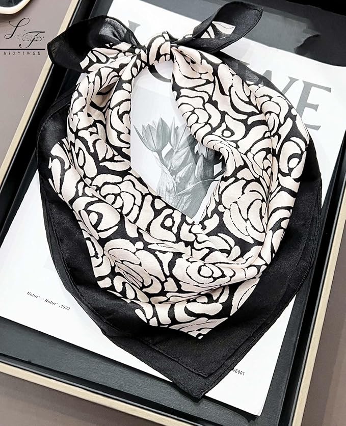 Hioyiwse Satin Bandanas Head Scarf For Women Hair Scarves Accessories Lightweight Fashion Wrap Neck Silk Sleeping Headscarf