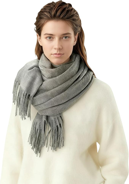 Temminc Winter Scarf for Women - Soft Warm Pashmina Shawl Wrap, Lightweight Fashion Blanket Travel Shawl, Solid Color Scarf