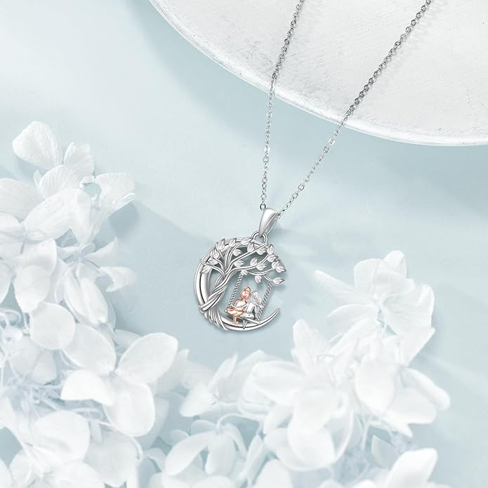 AOBOCO Gifts for Sister 2 3 Sisters Necklace for Women Sterling Silver Sister Crystal Pendant Jewelry Birthday Christmas Gifts for Friend Female Friendship Lasts Forever