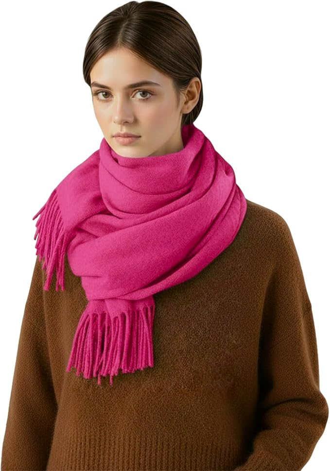 FLEESOFT Winter Wool Scarf Shawl -Thick Oversized Pashmina Shawl Wrap,Soft Warm Winter Scarves,Travel Blanket Scarf for Women