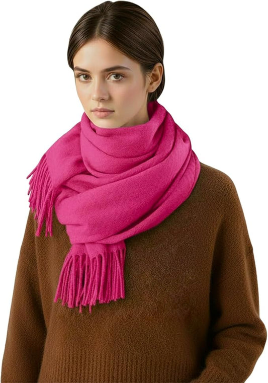 FLEESOFT Winter Wool Scarf Shawl -Thick Oversized Pashmina Shawl Wrap,Soft Warm Winter Scarves,Travel Blanket Scarf for Women
