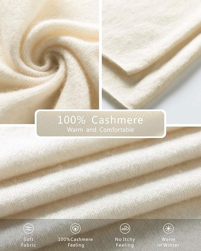 EURKEA 100% Cashmere Winter Scarf in Solid Colors with Gift Box for Women, Warm & Soft & Lightweight, Gift Ready
