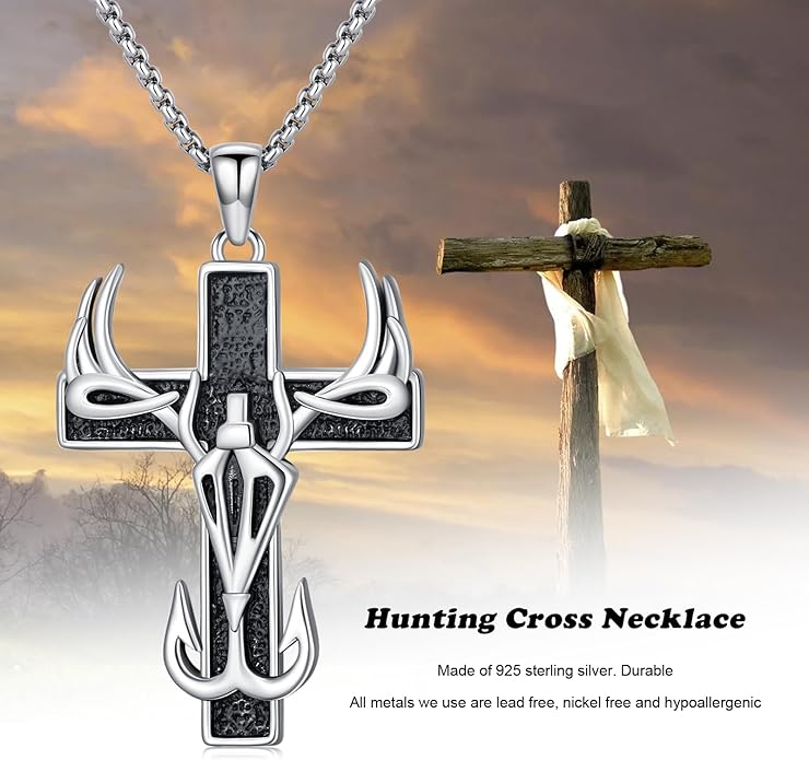 KoyeKei Cross Necklace for Men 925 Sterling Silver Celtic Cross Pendant Christian Jewelry Religious Christmas Gifts for Women