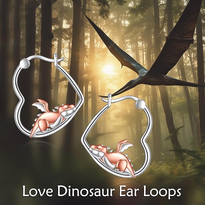 YFN Animal Earrings Sterling Silver Animal Heart Hoop Dangle Earrings Cute Jewelry Gifts for Women