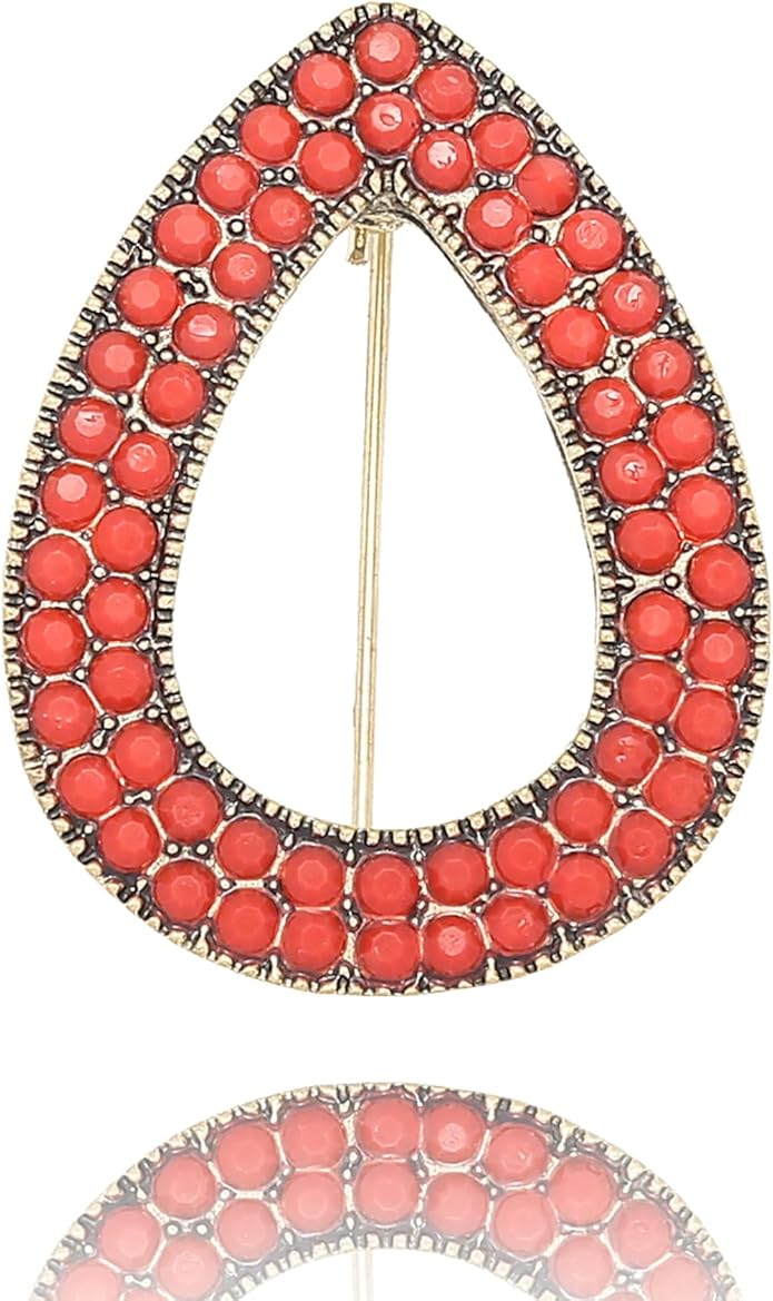 Turquoise West Cowboy Oval Tear Drop Brooch Pin for Women Retro Brooches Pins Classic Fashion Jewelry Accessories Gift