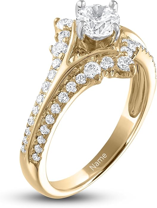 Rikelus Moissanite Engagement Ring Sets for Couples,10K 14K 18K Solid Gold Heart/Princess/Round Cut Bridal Ring Sets,Customized Matching Wedding Bands Set for Men and Women Free Engraving