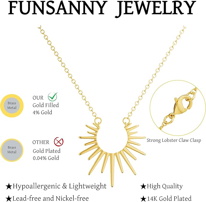 Lariat Necklaces for Women - Dainty Long Necklace Trendy 14K Gold Plated Hypoallergenic Layered Long Y-Shape Sunburst CZ T-Bar Pendant Drop Chain Necklace Set for Women Non Tarinsh Jewelry Gift