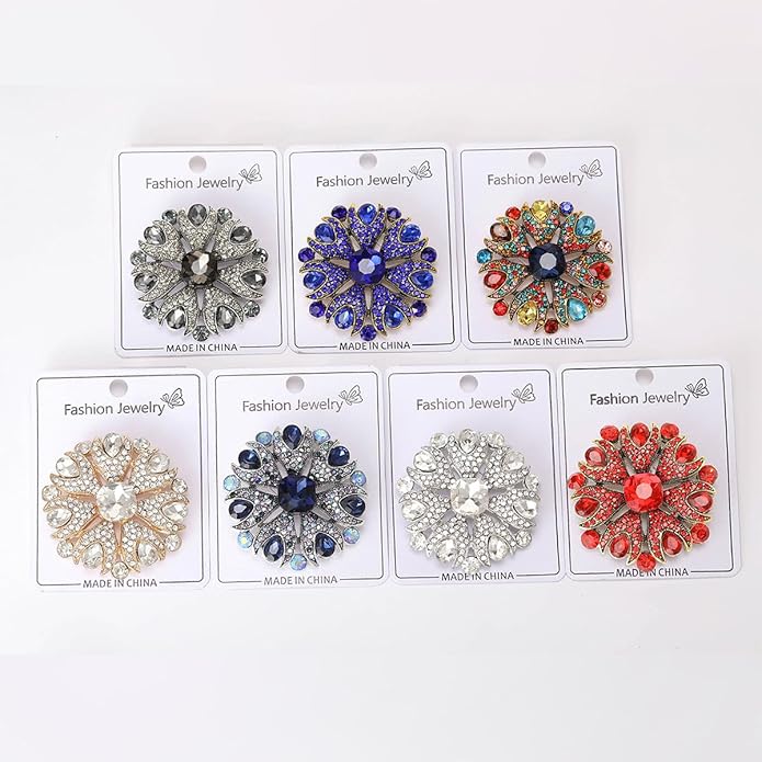 Vintage Rhinestone Flower Brooch for Women Dainty Crystal Flower Brooch Pin Stylish Crystal Brooch Elegant Clothing Hat Bag Accessories