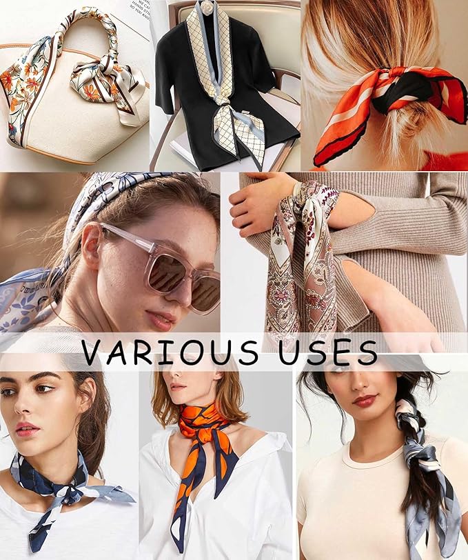 Dailyacc Hair Scarf for Women Fashion Silky Satin Headscarf Wrap Breathable Lightweight Neck Scarves For Handbag