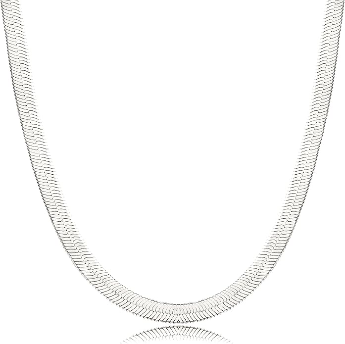 DEARMAY 14K Gold Plated Necklaces for Women, Dainty Gold Herringbone Choker Necklace Thin Layered Snake Chain Jewelry for Gifts