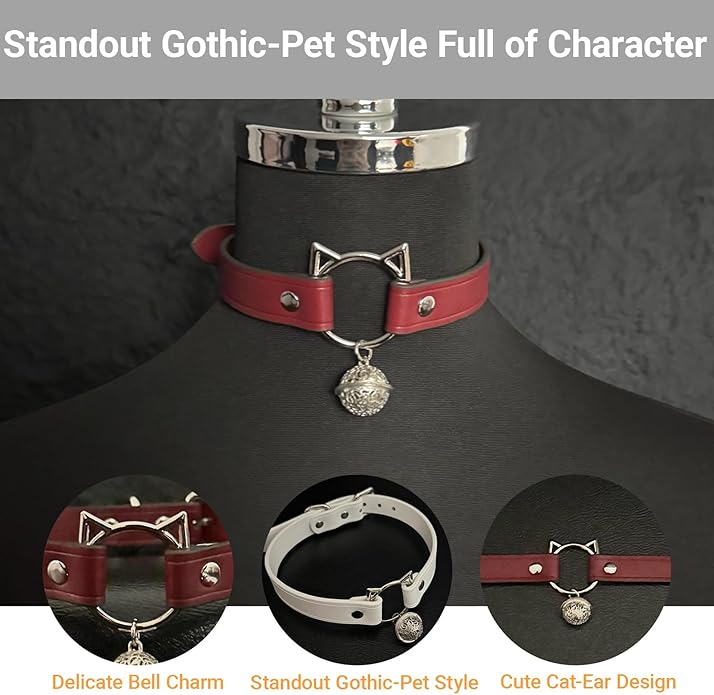 Leather Choker Necklaces for Women, Choker with Bell,Choker Necklace for Women,Kitten Collar，Necklace Western Jewelry for Women.