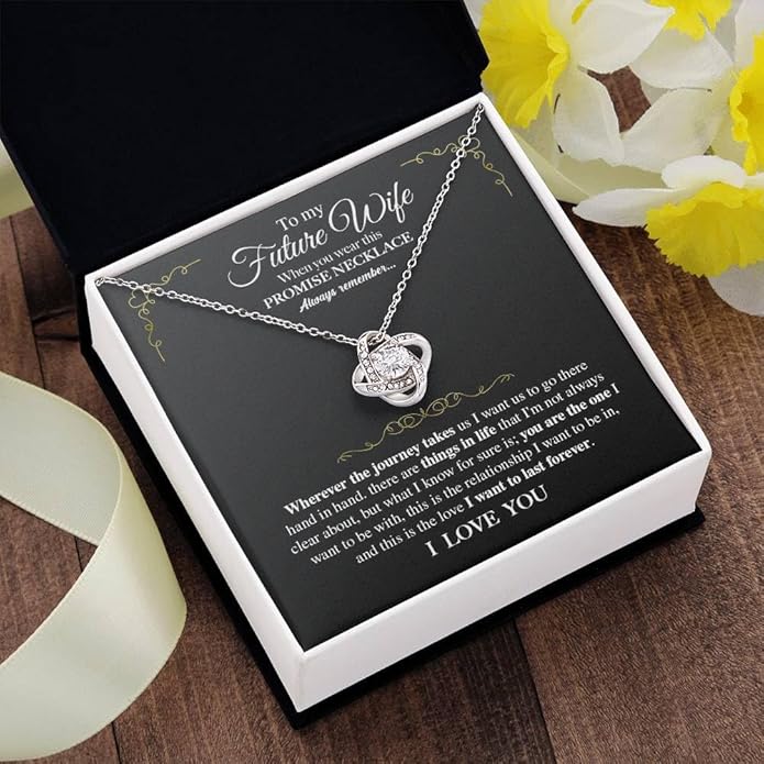 To My Future Wife Necklace - Promise Necklace For Her, Fiance Gifts For Her, Birthday Gifts For Future Wife With Message Card, To My Soulmate Necklace For Women Women Romantic Jewelry With Message Card, Gift Box