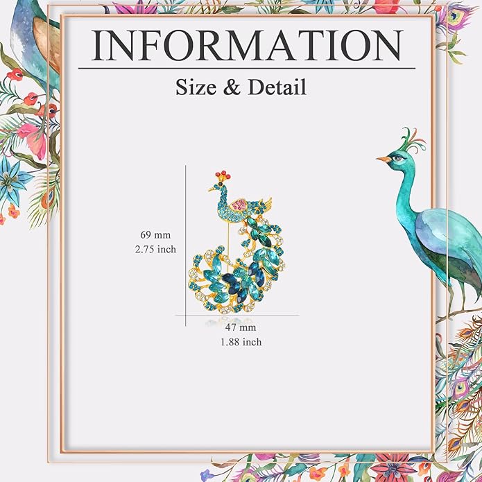 18K Gold Brooch Rhinestone Animal Brooch Pin Elegant Lapel Pin Wedding Jewelry Christmas Gift Dress Accessories for Women