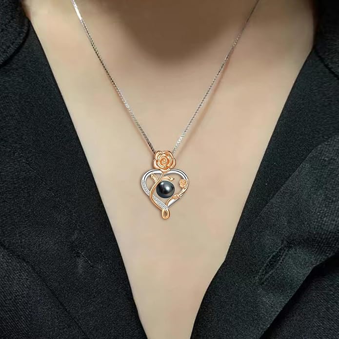 Birthday Gifts for Women Wife- Tahitian Black Pearl Necklace - Valentine's Christmas Day Mothers Day Build Your Mom Wife Girlfriend Best Gifts for Women
