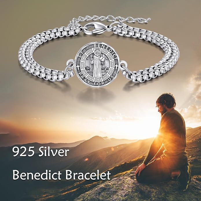 YFN Patron Saint Bracelet Sterling Silver Religious Protector Bracelet Jewelry Gift for Women Men