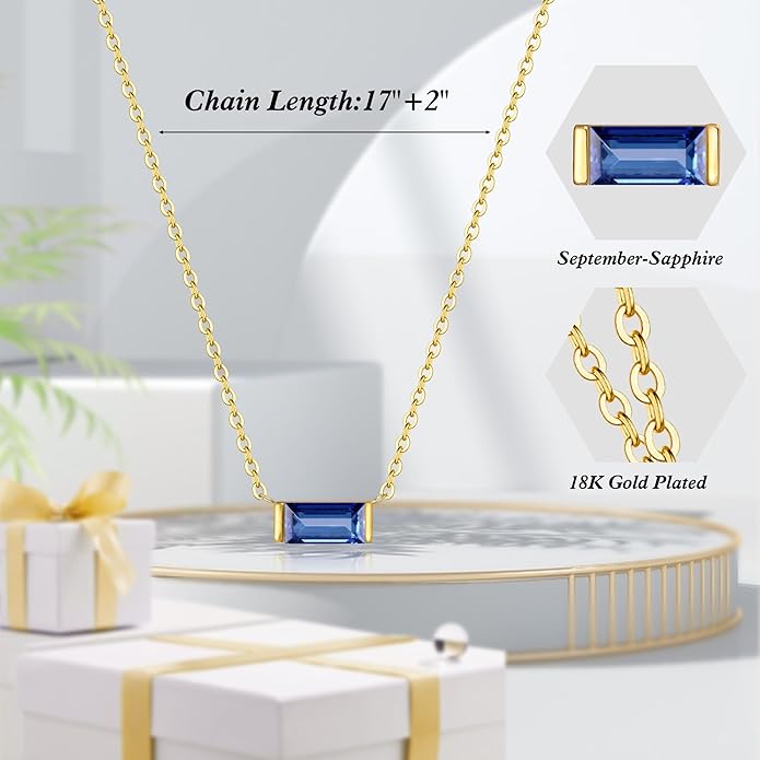 JSJOY Gold Birthstone Necklace for Women Dainty Birthstone Pendant Necklace for Teens Birthday Gifts Jewelry for Mothers Wife Grandma Graduation Gifts for Teenagers