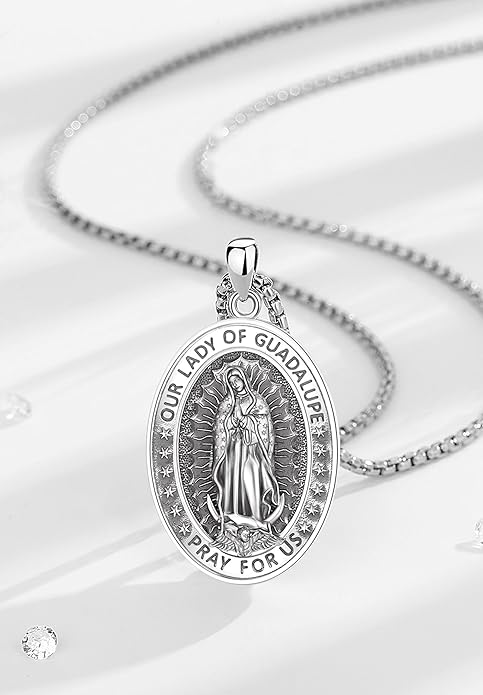 EUDORA 925 Sterling Silver St Christopher/St Benedict/St Michael/Virgin Mary/San Judas Tadeo/Good Shepherd Cross/Archangel Necklace Medal Pendant Protection Religious Amulet Jewelry For Men Women