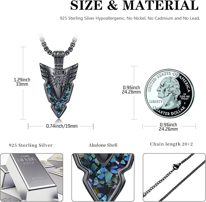 KoyeKei Viking Necklace for Men 925 Sterling Silver Viking Norse Pagan Jewelry Gifts for Women