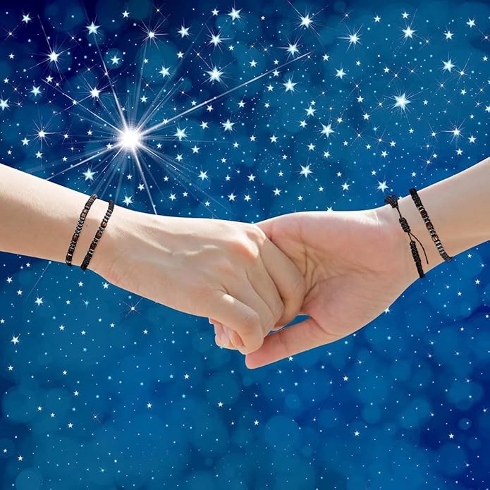 RINTOLER Morse Code Bracelets for Women Men Gifts for Her Best Friend Funny Inspirational Bracelets for Women Jewelry Adjustable Silk Beaded Wrap Bracelet