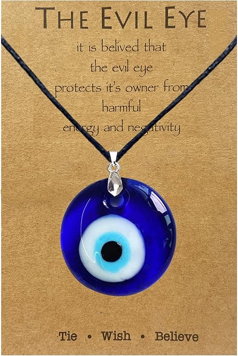 Long tiantian Evil Eye Necklace for Women Men Necklace Evil Eye Jewelry Blue Turkish Glass Leather Rope Pink Lucky Protection Necklace Jewelry Valenty Day Gifts for Men Women