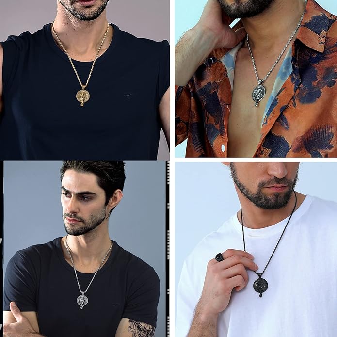 PROSTEEL Norse Viking Jewelry for Men Women, Vintage Thor Hammer/Thor Axe/Raven/Odin Necklace, 316L Stainless Steel Pendant Chain, Come with Box