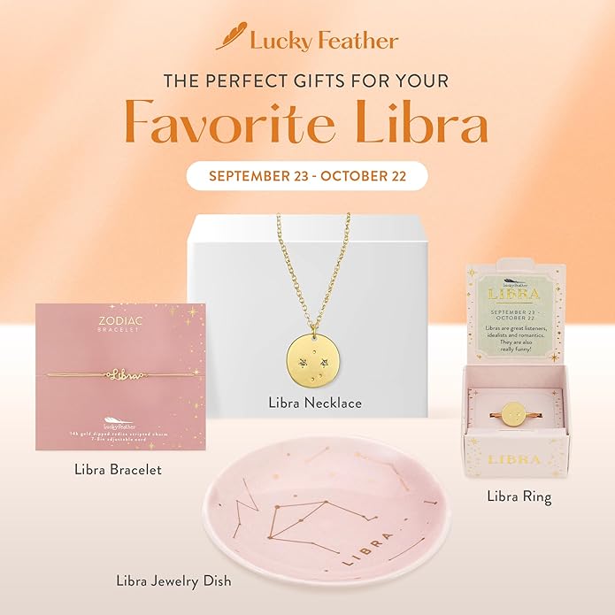 Lucky Feather Zodiac necklaces for women | Scorpio 14K Gold-Plated Astrology Pendant for Girls | Horoscope Sign Zodiac gift | Great Christmas Stocking Stuffer | Trendy Birthday Jewelry Gift | 16” - 18”