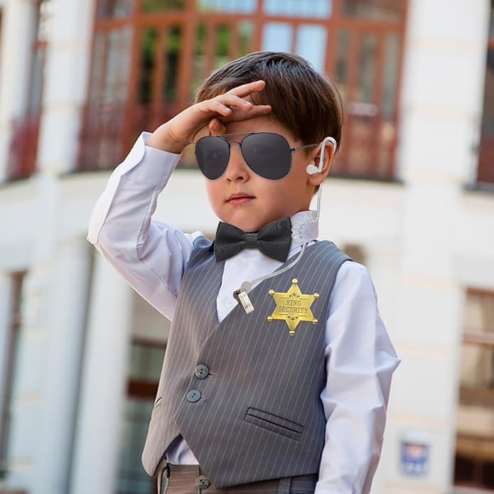 ERDOGLY Metal Ring Security Badge, Ring Bearer Gifts Metal Brooch, Ring Security Wedding Accessories Keepsake for Party, Rehearsal, Boys, Youngs, Security Badges for Wedding Souvenirs