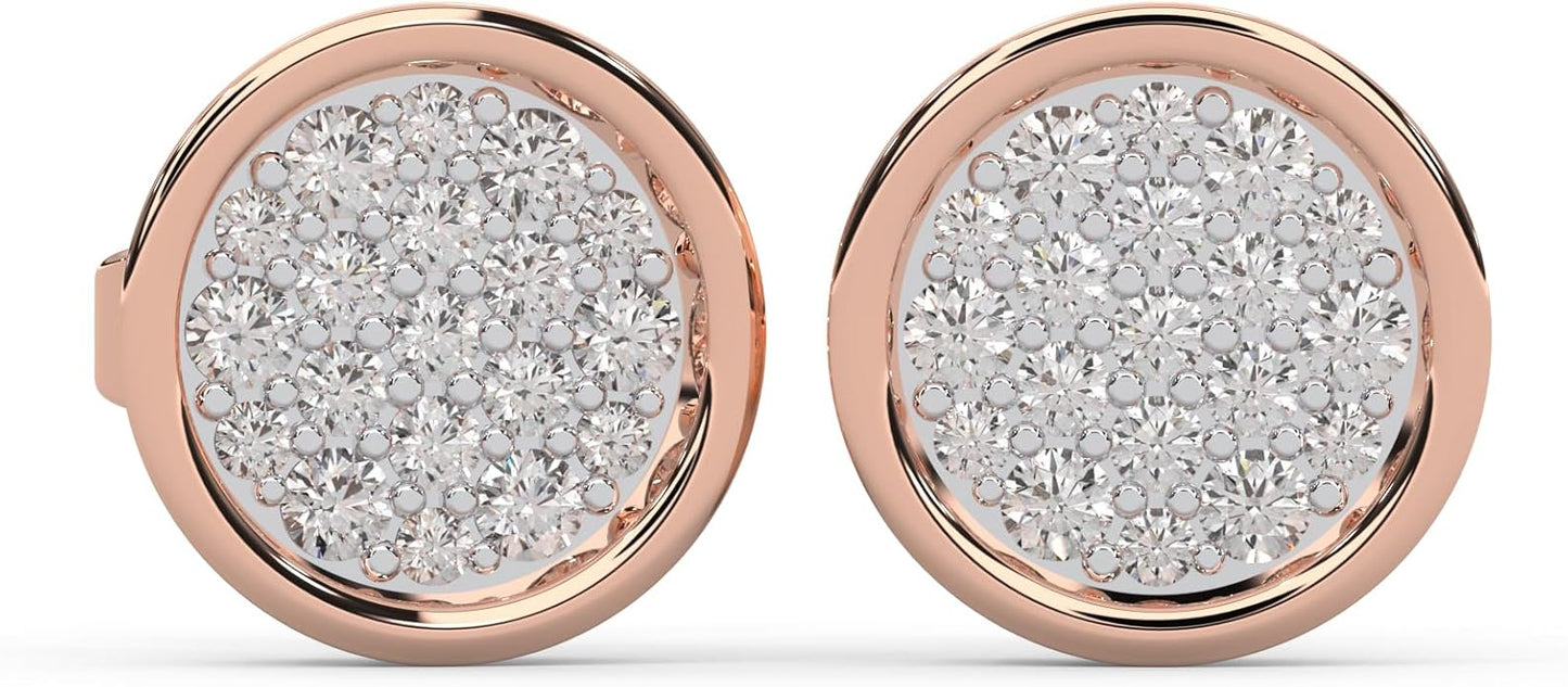 WHY SO SILVER INC 0.24 Ctw Round Cut Natural Diamond Bezel Set Stud Earrings for Women | 925 Sterling Silver | I-J Color, I2-I3 Clarity | Classic Everyday Earrings ,Hypoallergenic Fine Jewelry| Gift Box Included